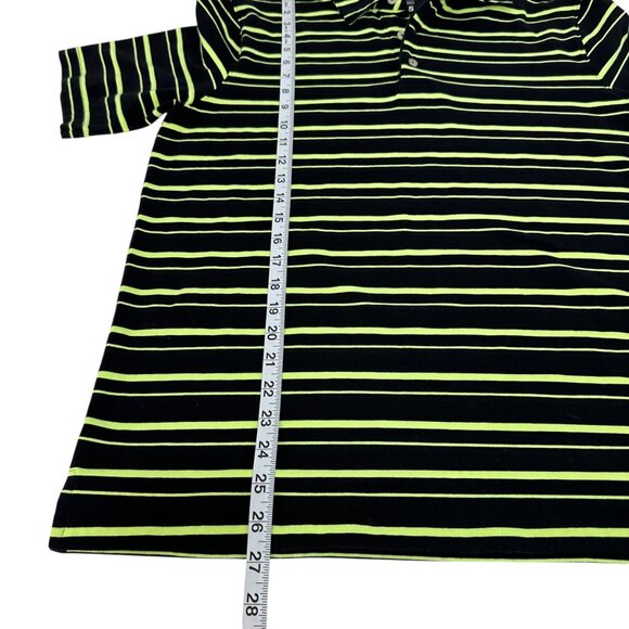 Greg Norman ML75 Mens Small Polo Shirt Black/Neon Green Stripes Outdoor Hikings - Picture 6 of 12